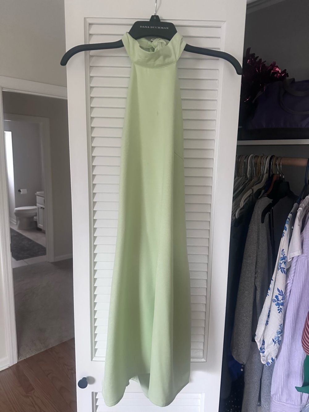 Lulu's Sleeveless High-Neck Dress in Light Green